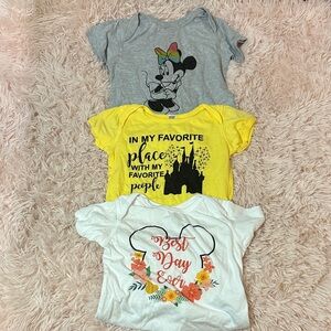 Disney Minnie Mouse Toddler Tees in Gray, Yellow, and White